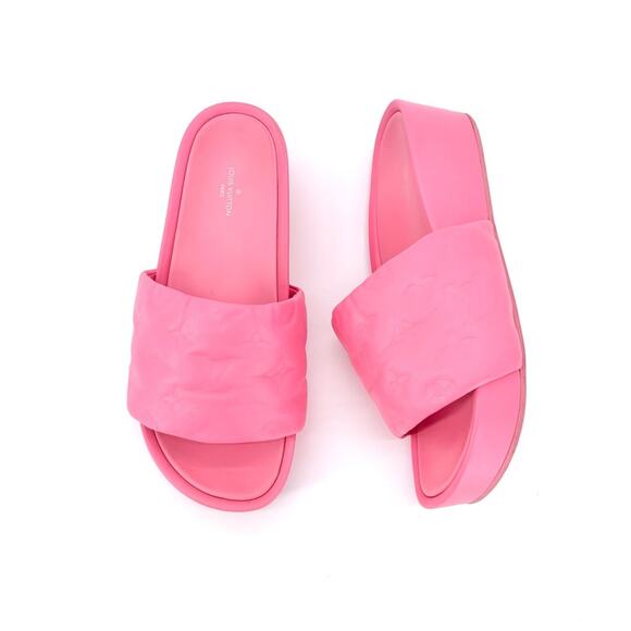 Louis Vuitton Shoes - Louis Vuitton Jumbo Comfort Flatform Monogram Mules Slides 38